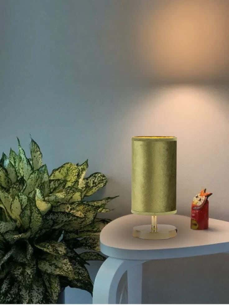 TBS Fabric Modern Table Lamp, 28 ×12 cm - Olive