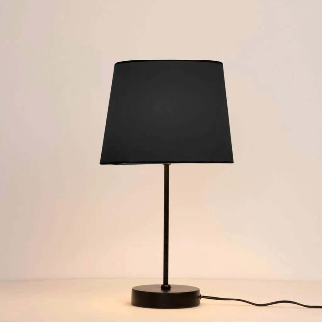 TBS Fabric Modern Table Lamp, 45 ×30 cm - Black