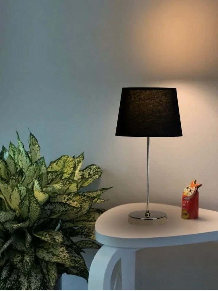 TBS Fabric Modern Table Lamp, 45 ×30 cm - Black