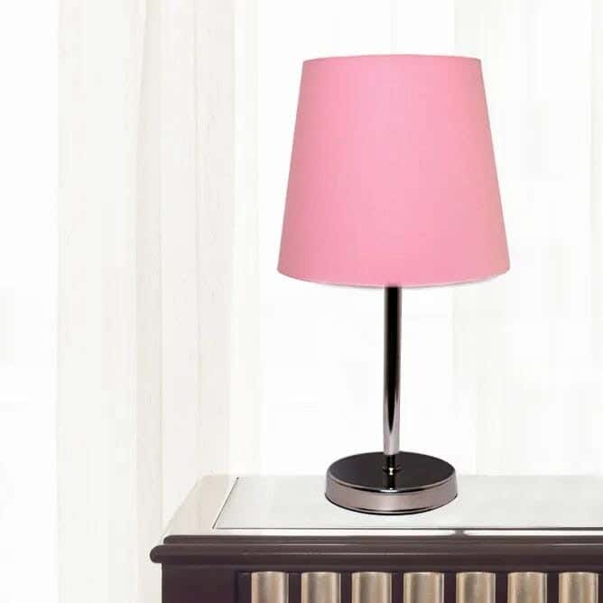 TBS Fabric Modern Table Lamp, 45 ×23 cm - Pink