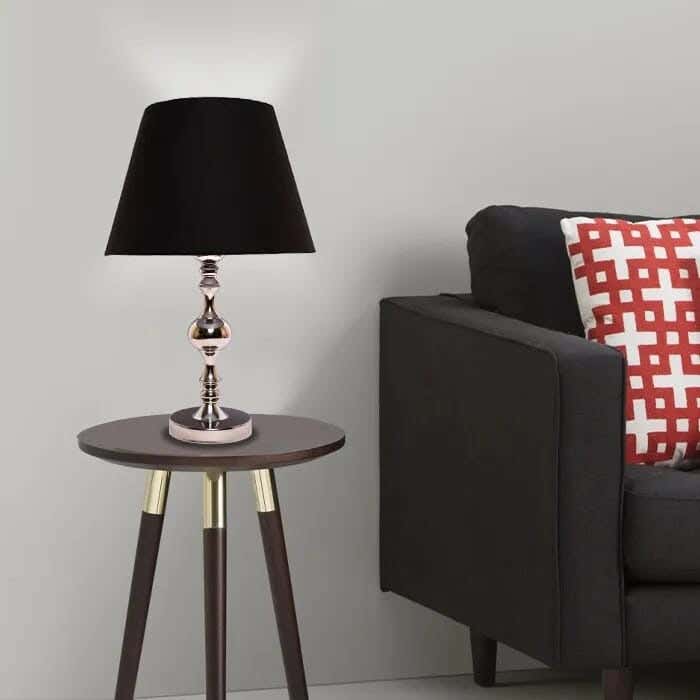 TBS Fabric Modern Table Lamp, 45 ×30 cm - Black