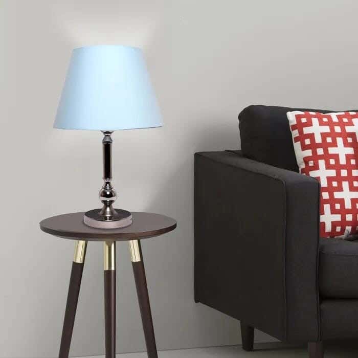 TBS Fabric Modern Table Lamp, 45 ×30 cm - Light Blue