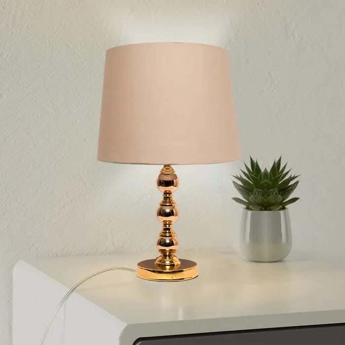 TBS Fabric Modern Table Lamp, 45 ×30 cm - Beige