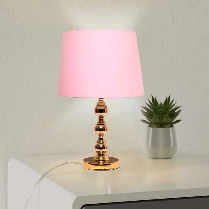 TBS Fabric Modern Table Lamp, 45 ×30 cm - Pink