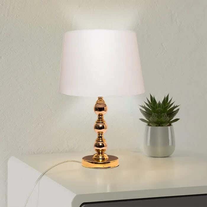 TBS Fabric Modern Table Lamp, 45 ×30 cm - White