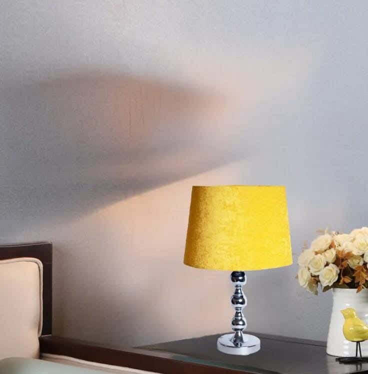 TBS Fabric Modern Table Lamp, 45 ×30 cm - Yellow