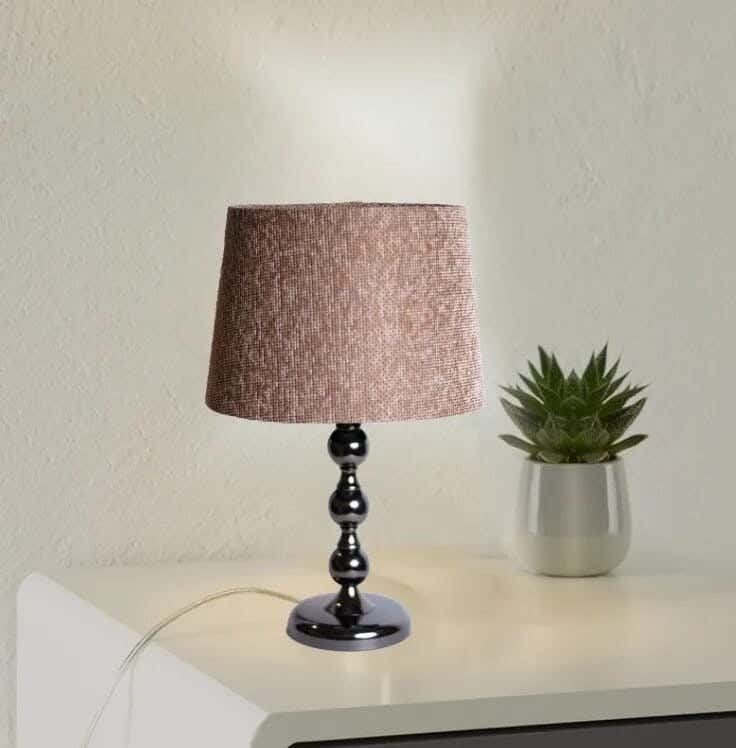 TBS Fabric Modern Table Lamp, 45 ×30 cm - Grey