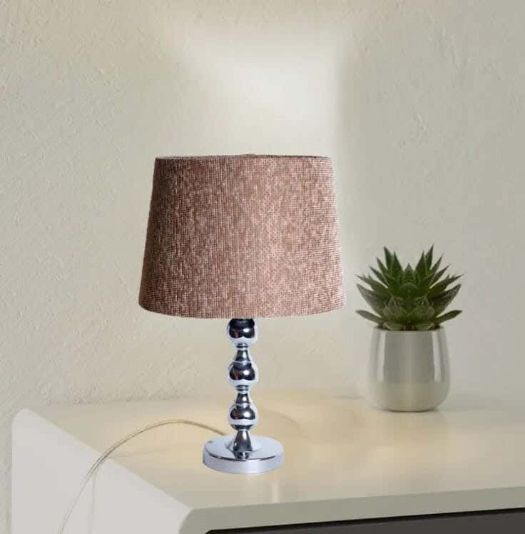 TBS Fabric Modern Table Lamp, 45 ×30 cm - Grey