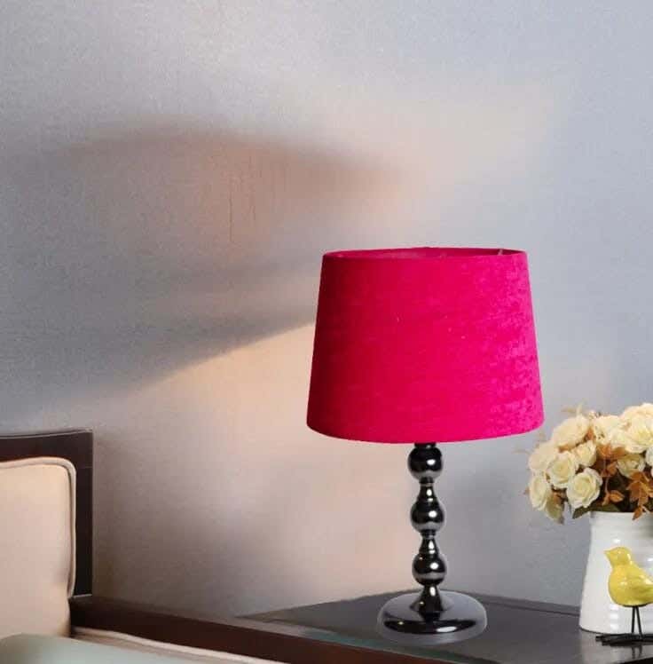 TBS Fabric Modern Table Lamp, 45 ×30 cm - Burgundy