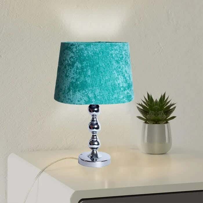 TBS Fabric Modern Table Lamp, 45 ×30 cm - Turquoise