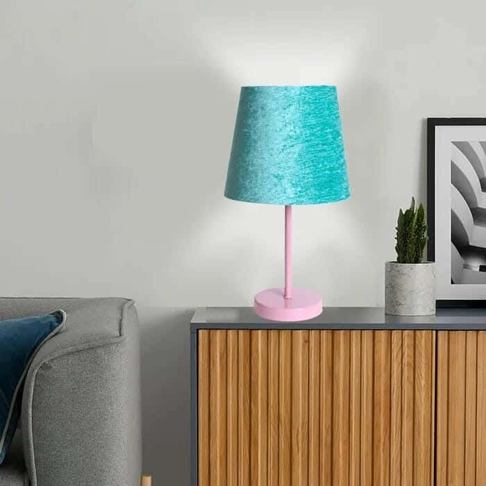 TBS Fabric Modern Table Lamp, 45 ×23 cm - Turquoise
