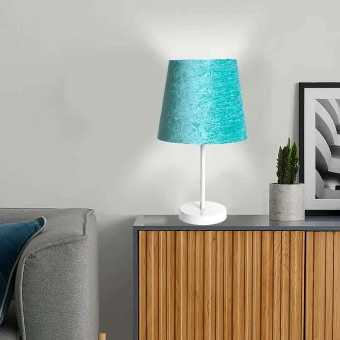 TBS Fabric Modern Table Lamp, 45 ×23 cm - Turquoise