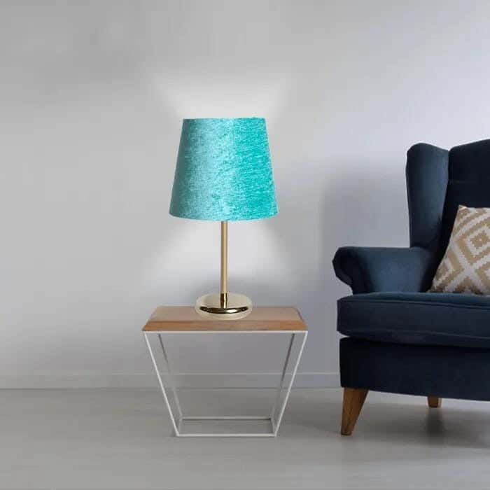 TBS Fabric Modern Table Lamp, 45 ×23 cm - Turquoise