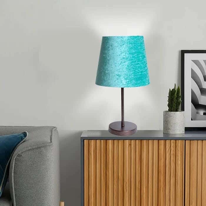 TBS Fabric Modern Table Lamp, 45 ×23 cm - Turquoise