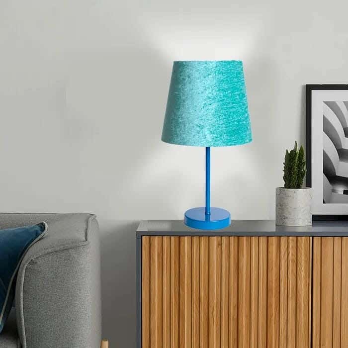 TBS Fabric Modern Table Lamp, 45 ×23 cm - Turquoise