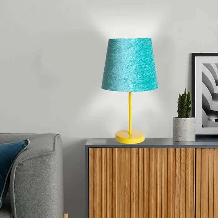 TBS Fabric Modern Table Lamp, 45 ×23 cm - Turquoise