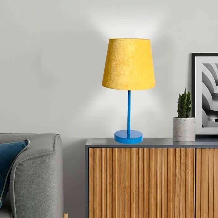 TBS Fabric Modern Table Lamp, 45 ×23 cm - Mustard