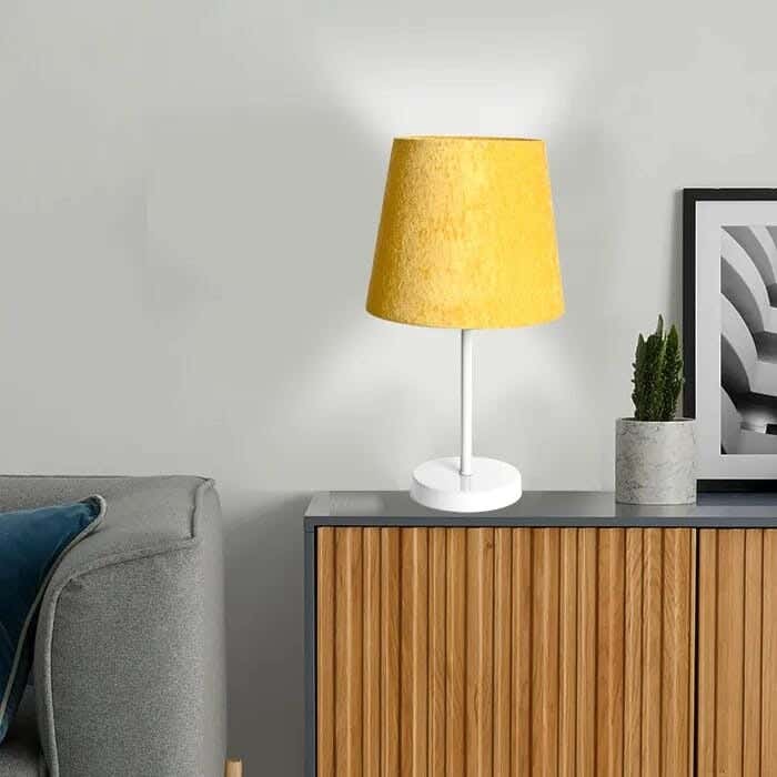 TBS Fabric Modern Table Lamp, 45 ×23 cm - Mustard