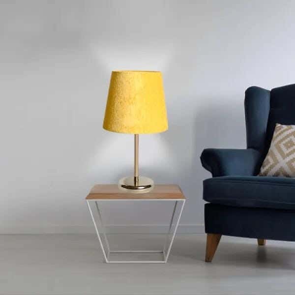 TBS Fabric Modern Table Lamp, 45 ×23 cm - Mustard