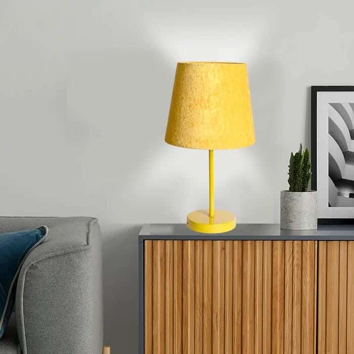 TBS Fabric Modern Table Lamp, 45 ×23 cm - Mustard