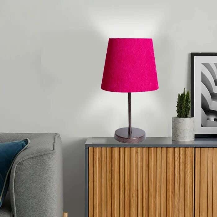 TBS Fabric Modern Table Lamp, 45 ×23 cm - Fuchsia