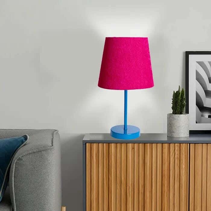 TBS Fabric Modern Table Lamp, 45 ×23 cm - Fuchsia