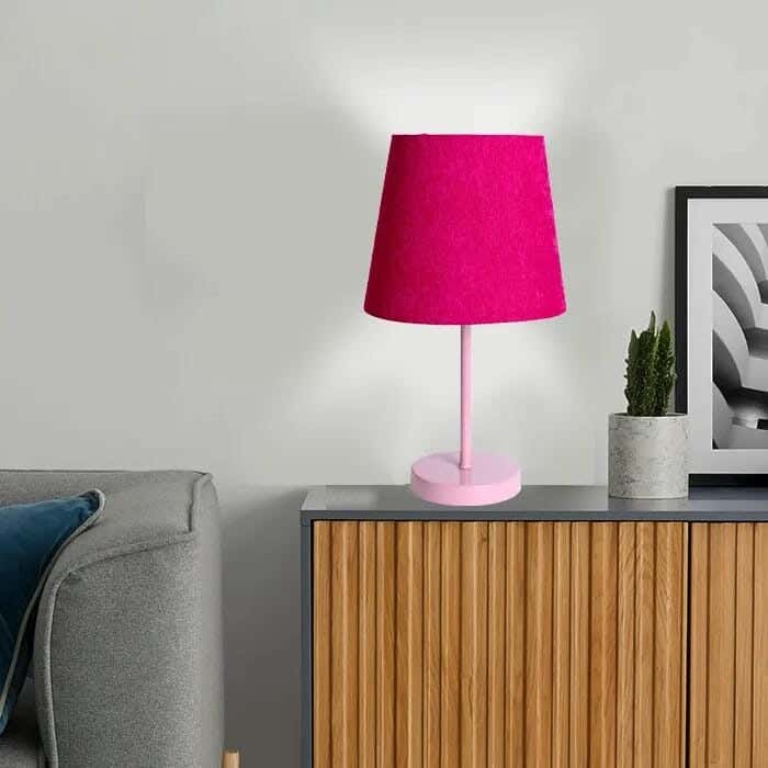 TBS Fabric Modern Table Lamp, 45 ×23 cm - Fuchsia
