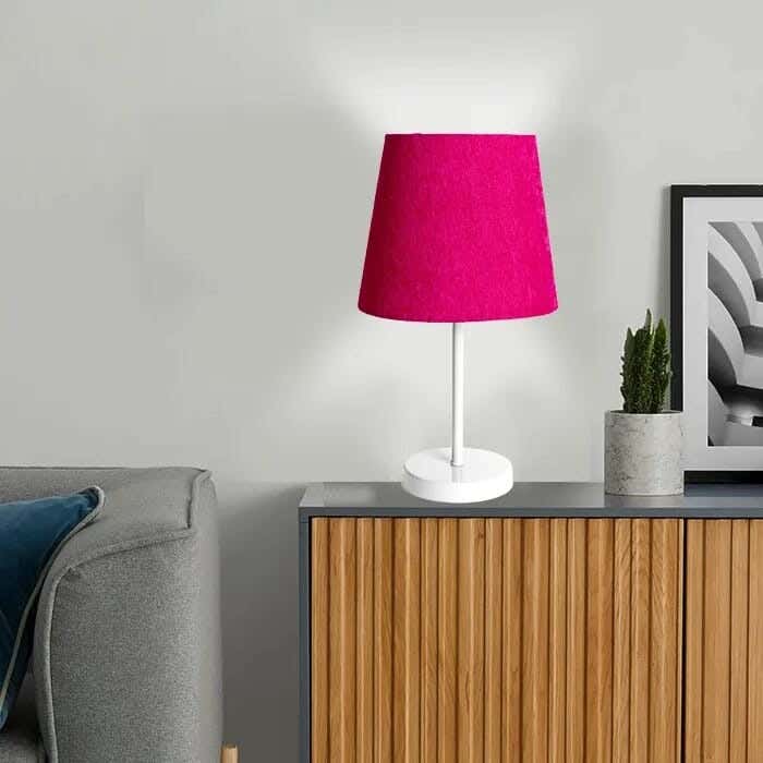 TBS Fabric Modern Table Lamp, 45 ×23 cm - Fuchsia