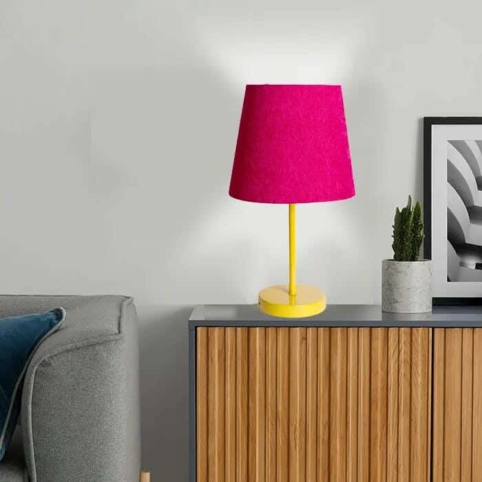 TBS Fabric Modern Table Lamp, 45 ×23 cm - Fuchsia