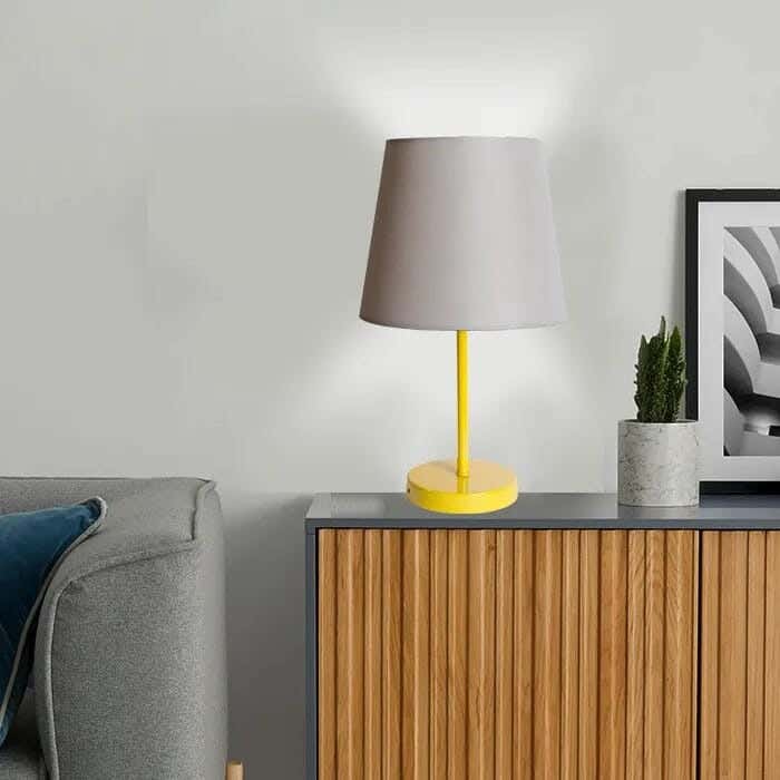 TBS Fabric Modern Table Lamp, 45 ×23 cm - Grey