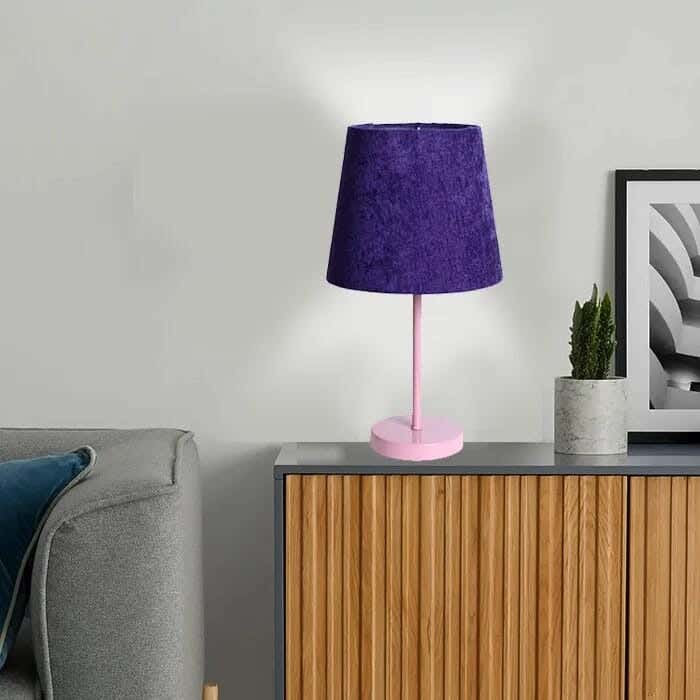 TBS Fabric Modern Table Lamp, 45 ×23 cm - Navy Blue