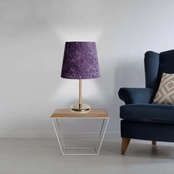 TBS Fabric Modern Table Lamp, 45 ×23 cm - Purple