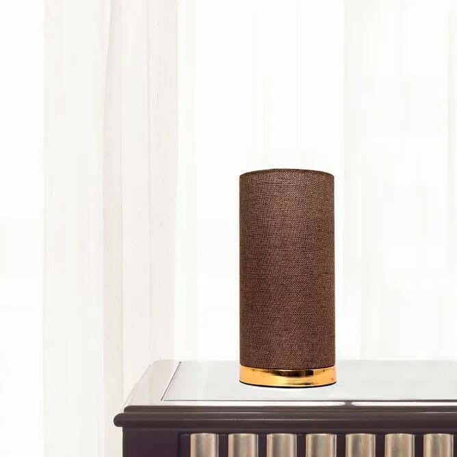 TBS Fabric Modern Table Lamp, 25 ×12 cm - Brown