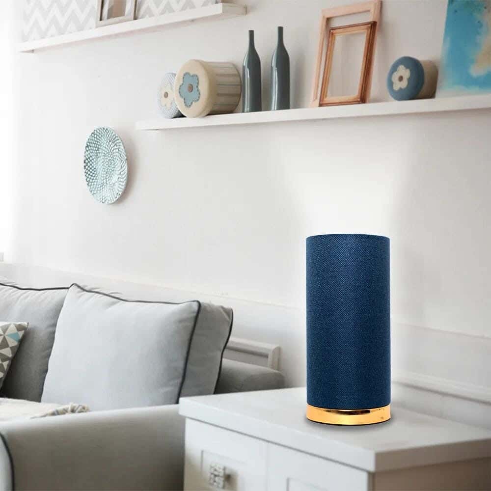 TBS Fabric Modern Table Lamp, 25 ×12 cm - Navy Blue