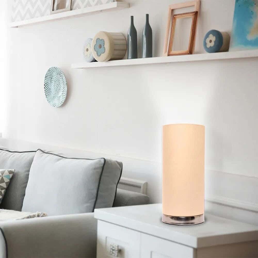 TBS Fabric Modern Table Lamp, 25 ×12 cm - Beige