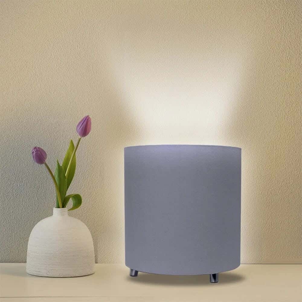 TBS Fabric Modern Table Lamp, 20 ×20 cm - Grey