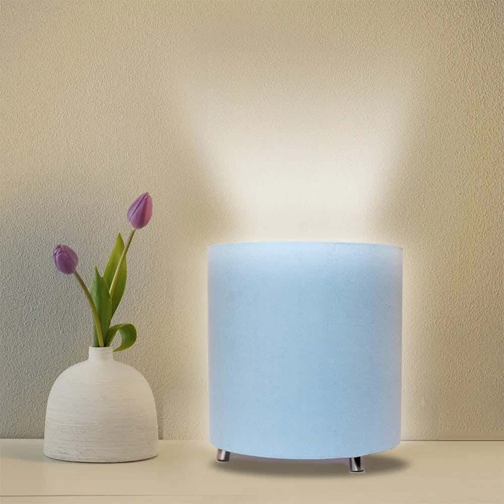 TBS Fabric Modern Table Lamp, 20 ×20 cm - Light Blue