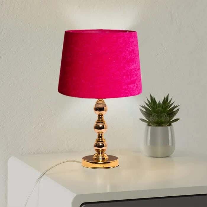 TBS Fabric Modern Table Lamp, 45 ×30 cm - Fuchsia