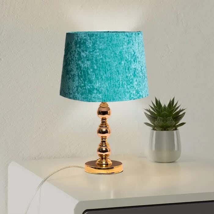 TBS Fabric Modern Table Lamp, 45 ×30 cm - Turquoise