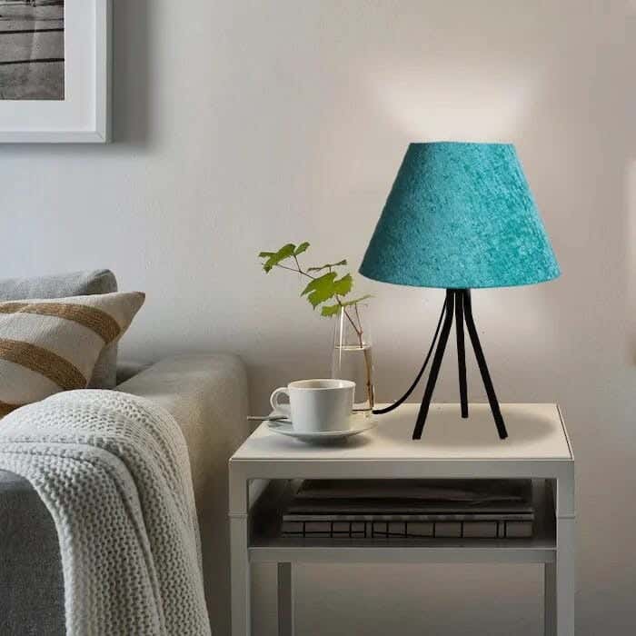TBS Fabric Modern Table Lamp, 45 ×30 cm - Turquoise