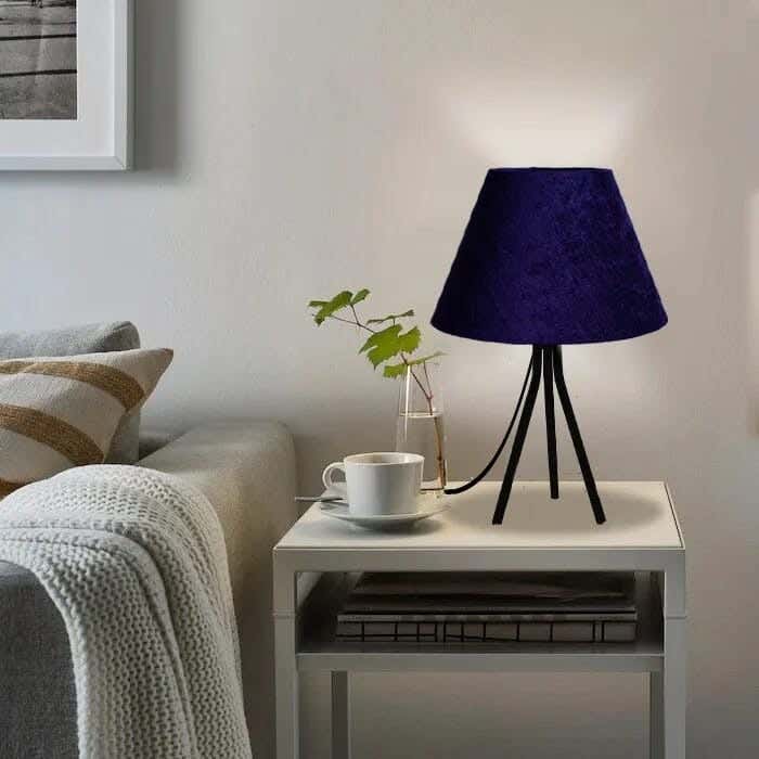 TBS Fabric Modern Table Lamp, 45 ×30 cm - Navy Blue