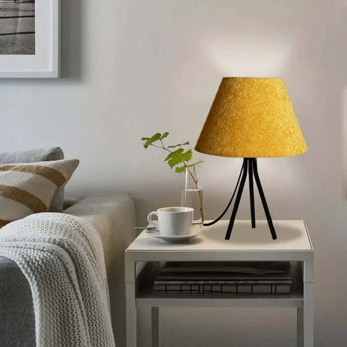 TBS Fabric Modern Table Lamp, 45 ×30 cm - Mustard