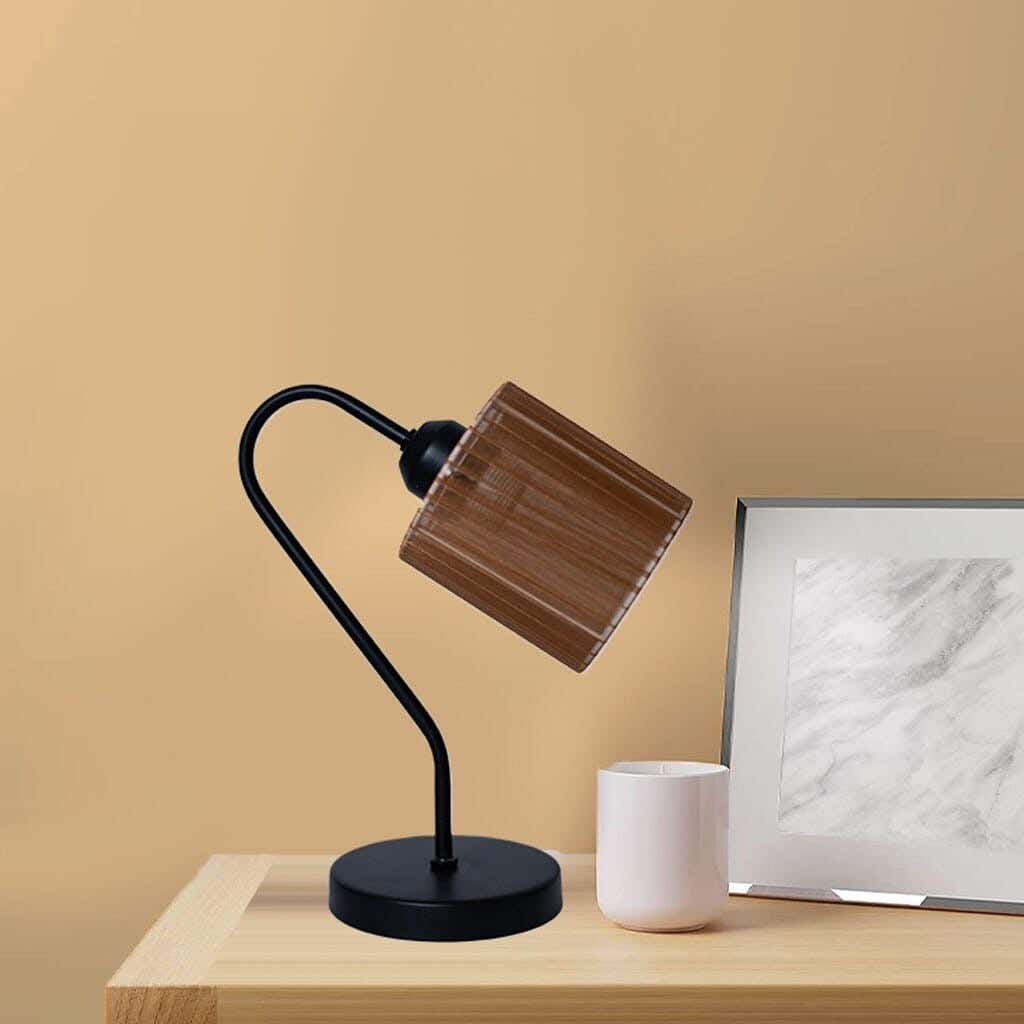 TBS Fabric Modern Table Lamp, 45 ×15 cm - Brown