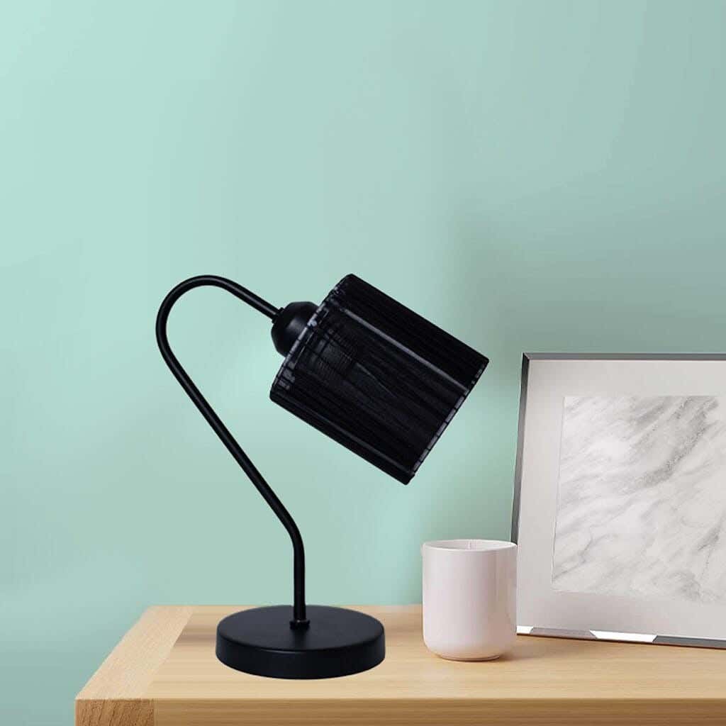 TBS Fabric Modern Table Lamp, 45 ×15 cm - Black