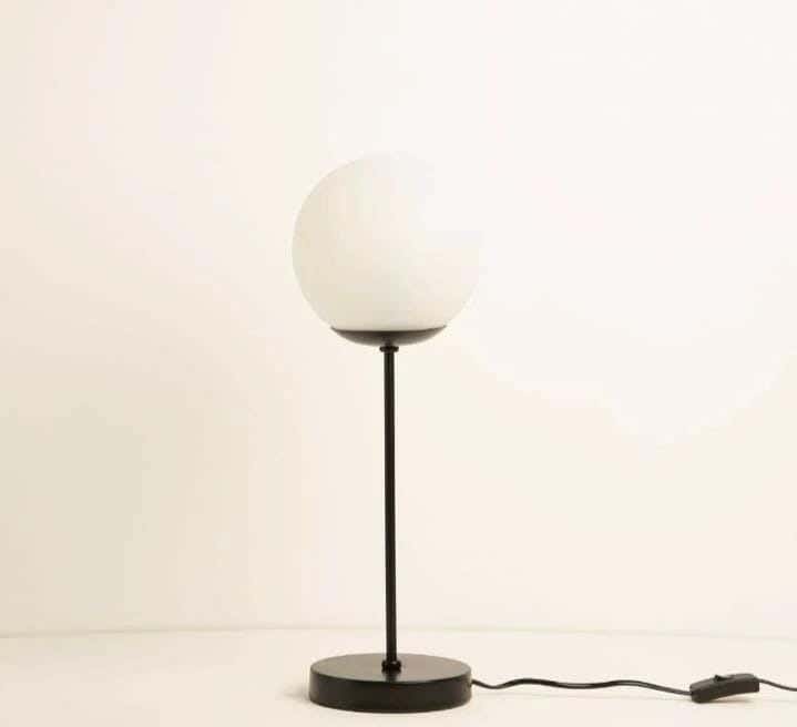 TBS Metal Modern Globe Table Lamp, 45 ×15 cm - Black