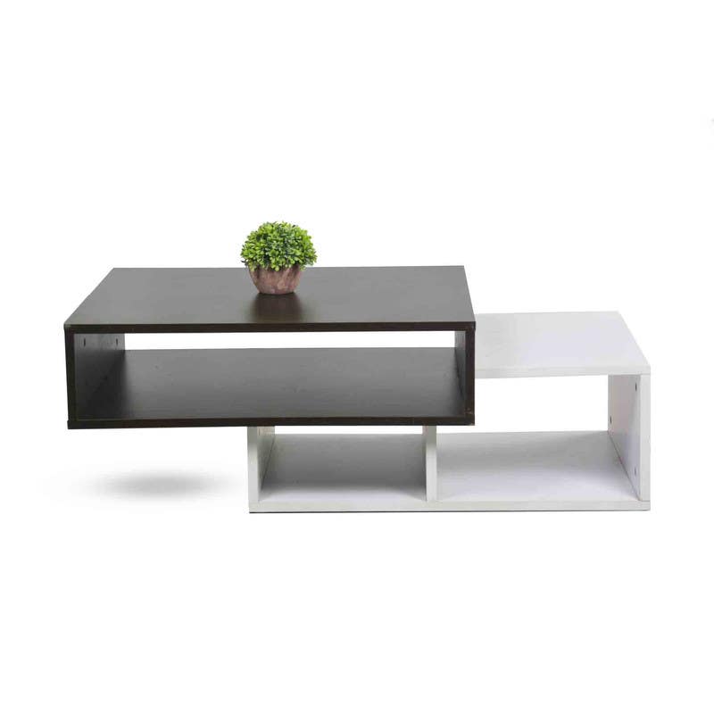 MDF Wood TV Table, 100×37×60 - White Black