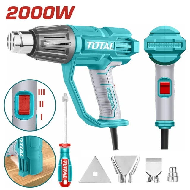 Total Heat Gun, 2000 Watts, TB20078 - Light Blue