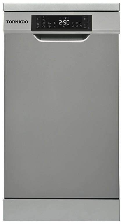 Tornado TDV-FN107DDS Dishwasher, 10 Person, 45 cm Digital 7 programs - Dark Silver