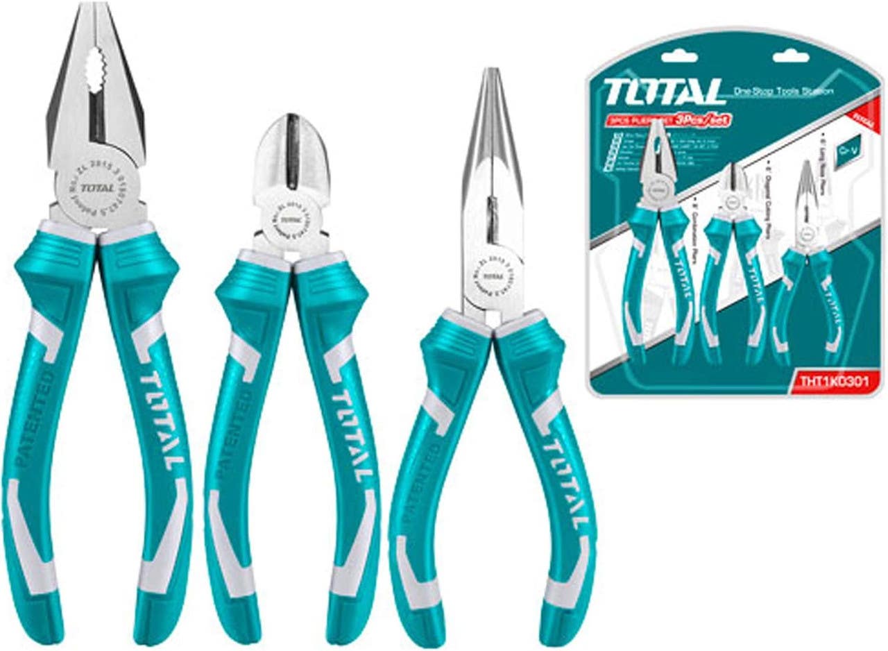 Total Point Pliers Set, 3 Pieces, THT1K0301 - Light Blue