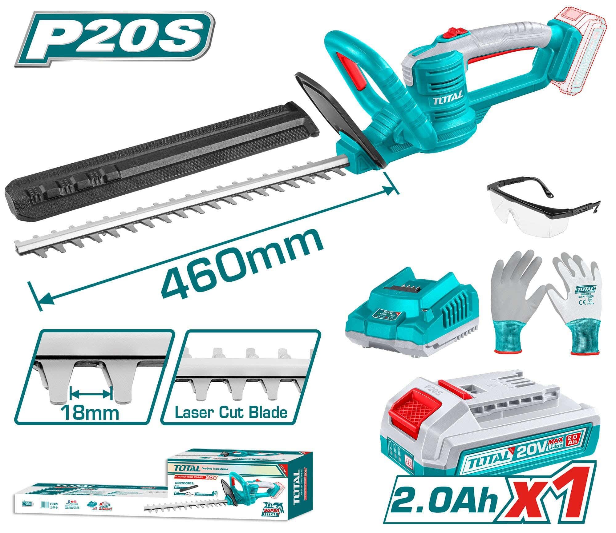 Total Tree Cutting Chainsaw, 20V, 460ml - Blue